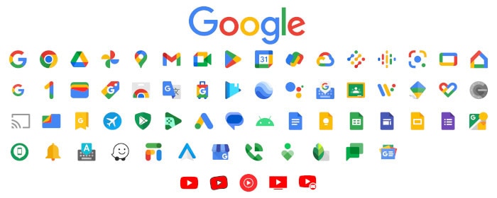 Icons verschiedener Google Marken