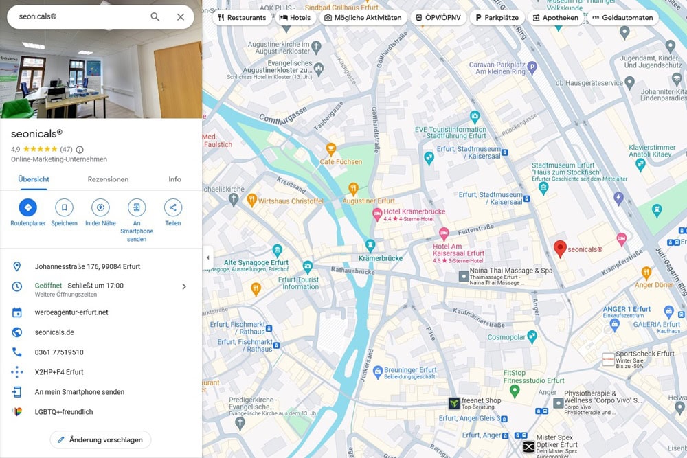 seonicals in Google Maps